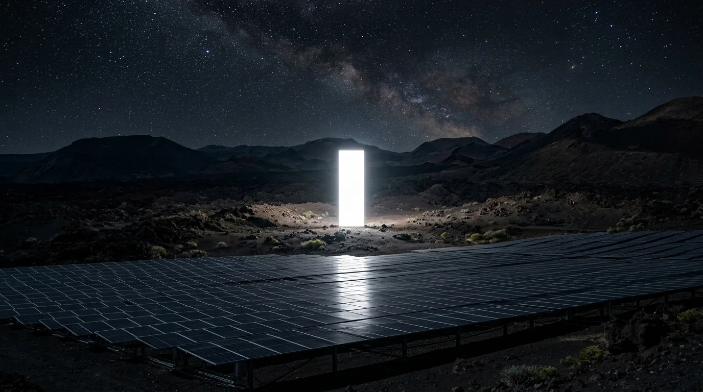 Meridian Monolith bei Nacht