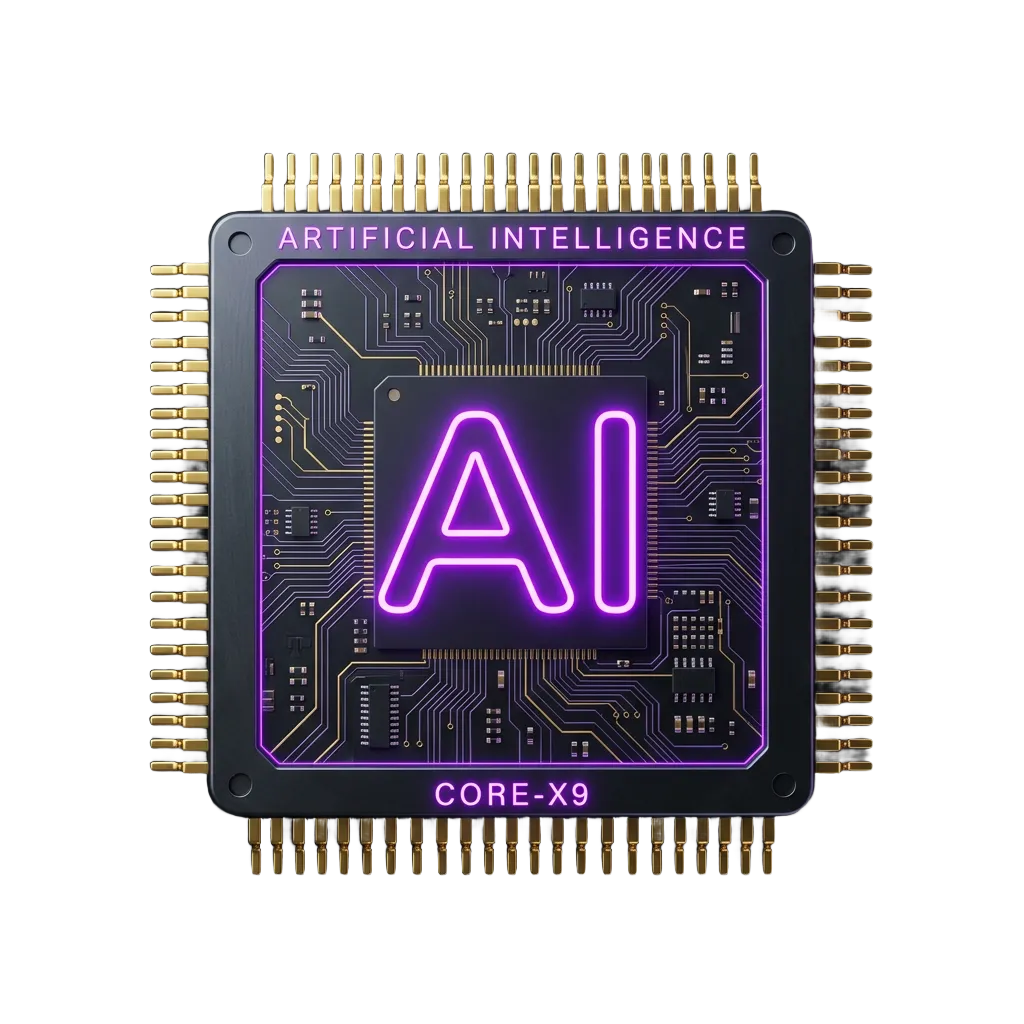 Glowing AI chip