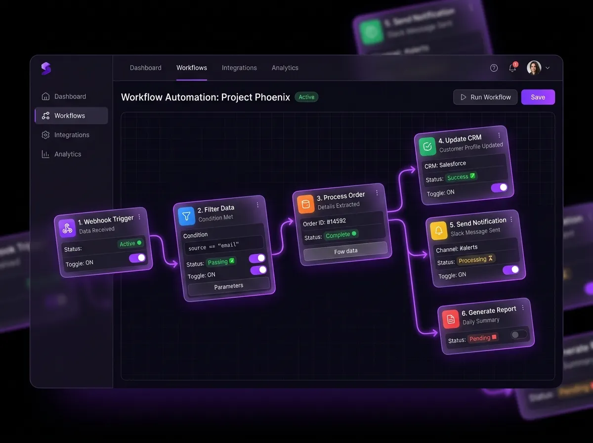 Workflow automation visual